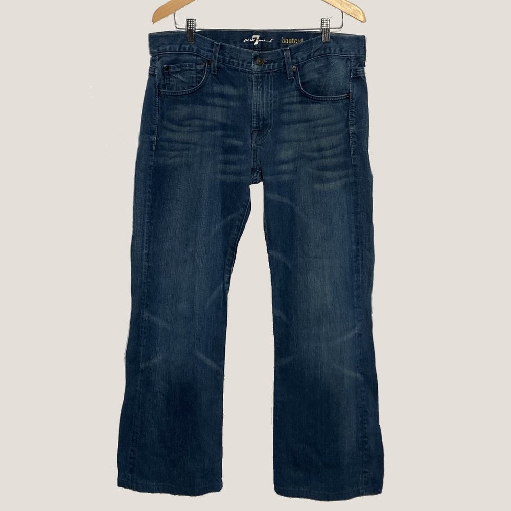 7 For All Mankind Bootcut Jeans, 7FAM, Size 34 or US 16. 100% Cotton